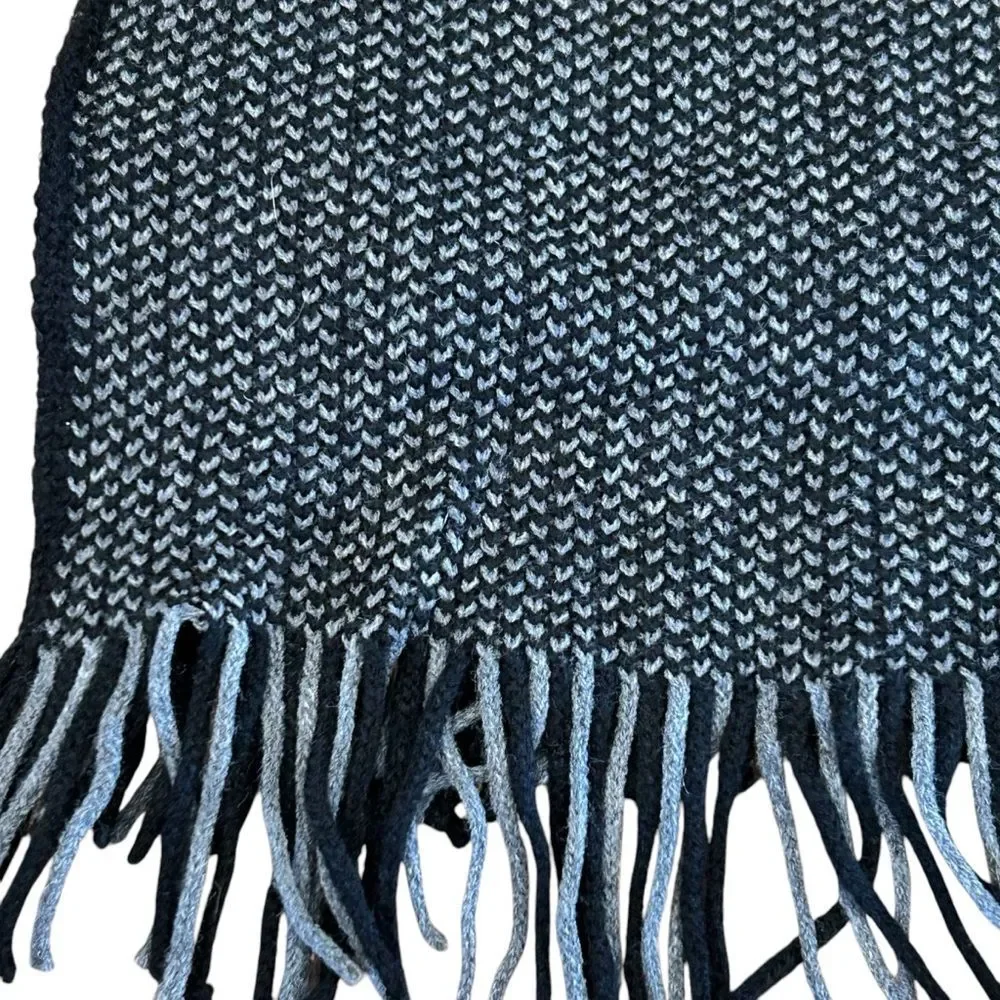 H&M Black/Gray Herringbone Winter Scarf